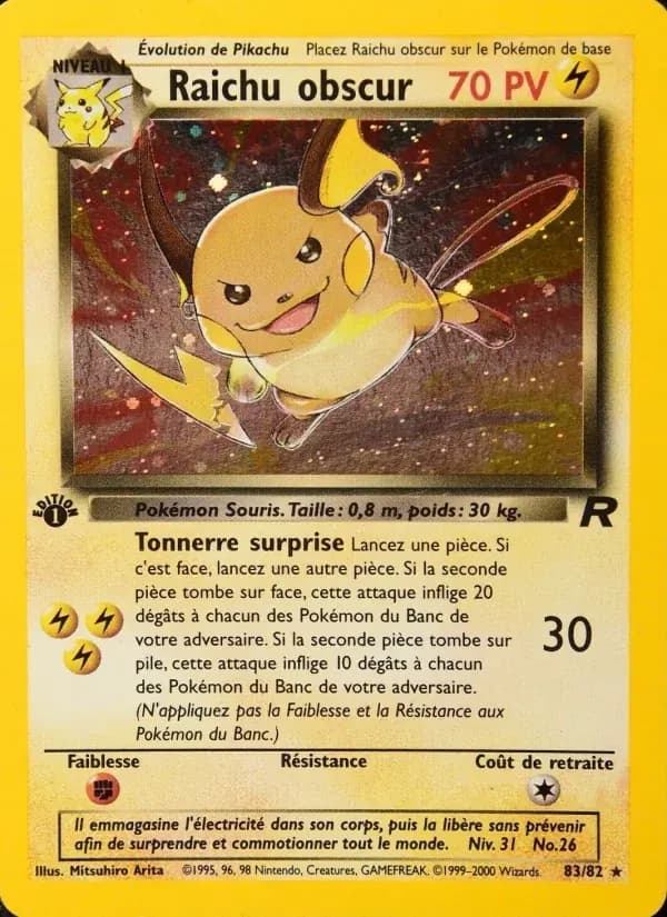 Raichu obscur — Team Rocket 83 French Pokémon card