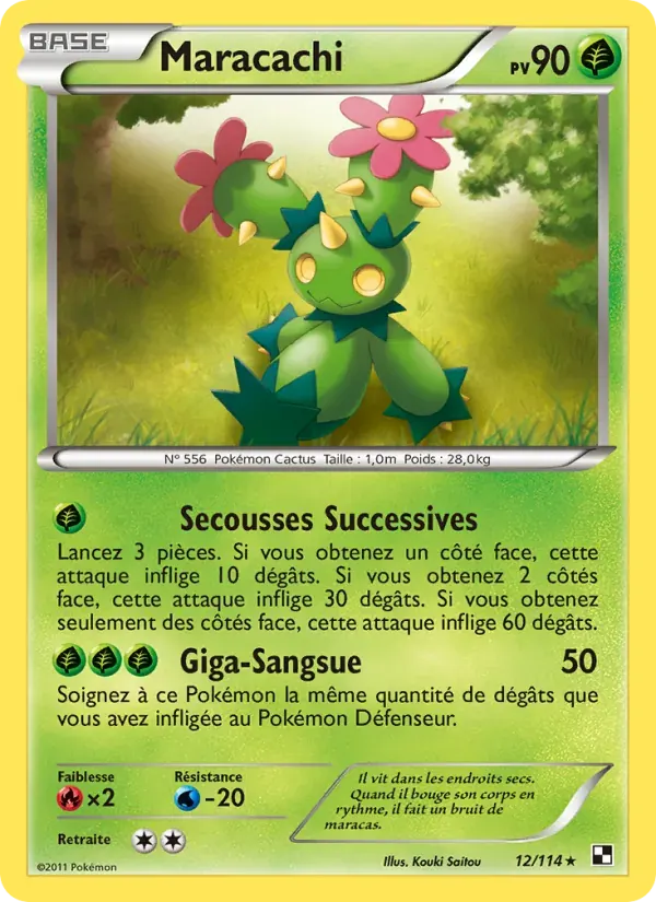 Maracachi — Noir & Blanc 12 French Pokémon card
