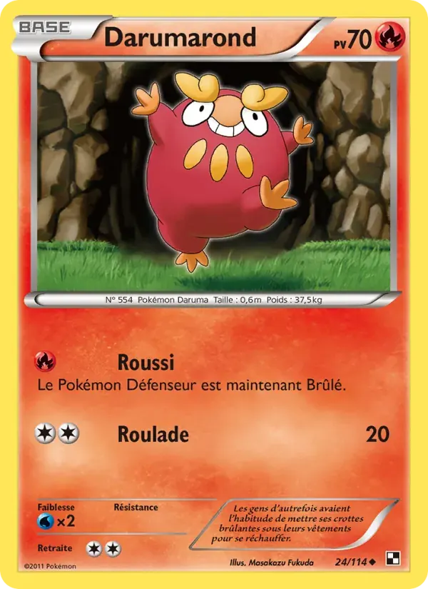 Darumarond — Noir & Blanc 24 French Pokémon card