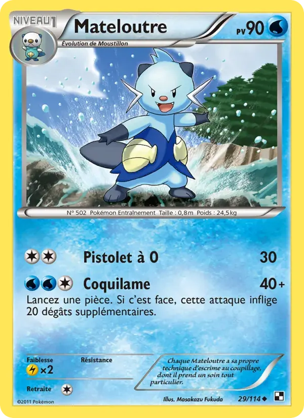 Mateloutre — Noir & Blanc 29 French Pokémon card