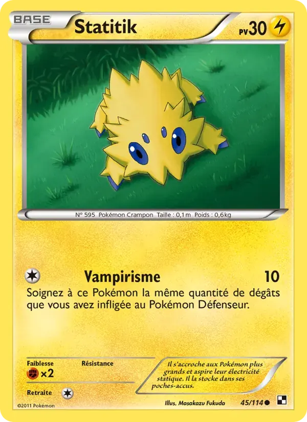 Statitik — Noir & Blanc 45 French Pokémon card