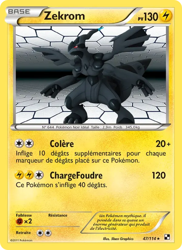 Zekrom — Noir & Blanc 47 French Pokémon card
