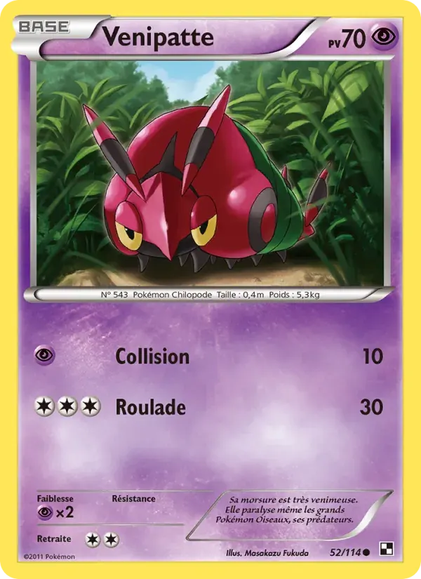 Venipatte — Noir & Blanc 52 French Pokémon card