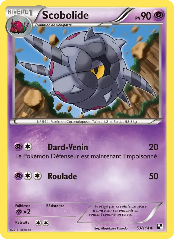 Scobolide — Noir & Blanc 53 French Pokémon card