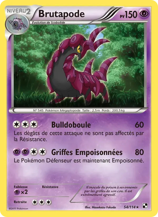 Brutapode — Noir & Blanc 54 French Pokémon card