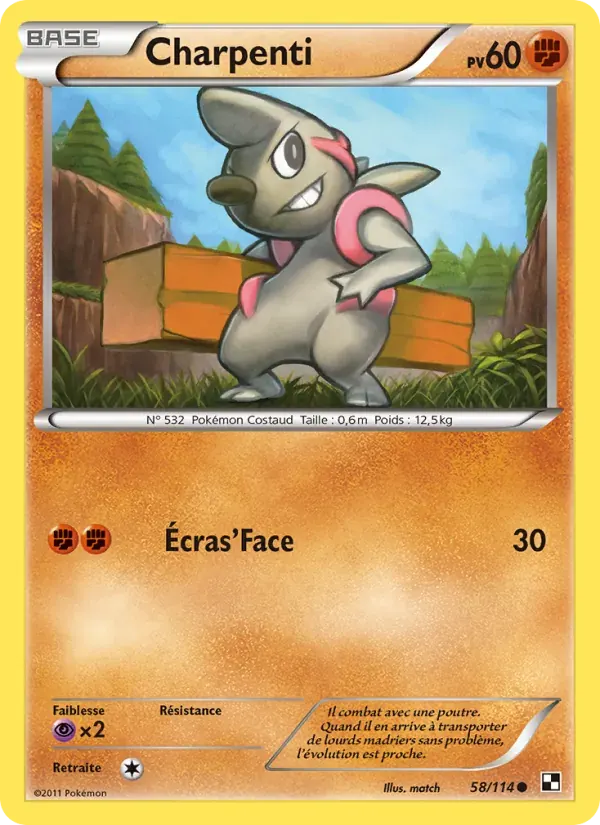 Charpenti — Noir & Blanc 58 French Pokémon card