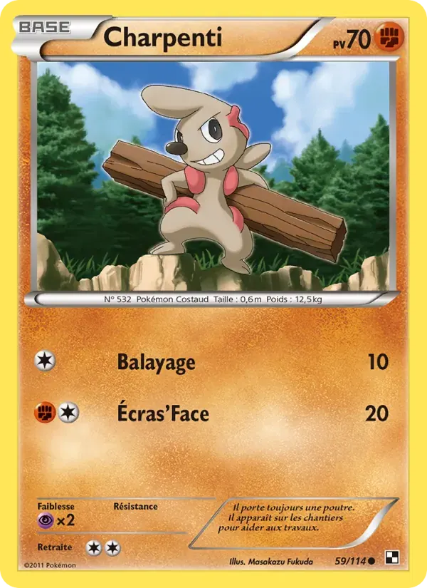 Charpenti — Noir & Blanc 59 French Pokémon card