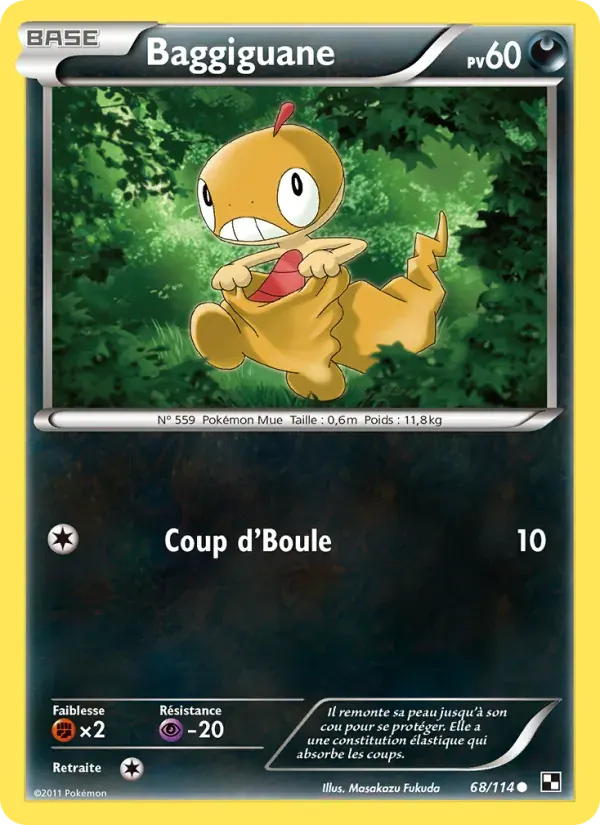 Baggiguane — Noir & Blanc 68 French Pokémon card