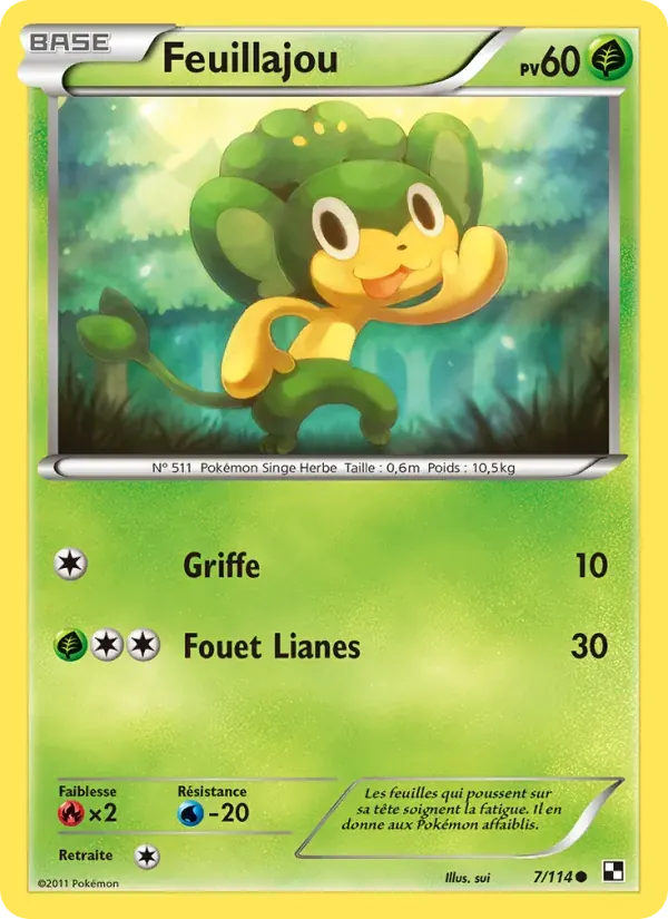 Feuillajou — Noir & Blanc 7 French Pokémon card