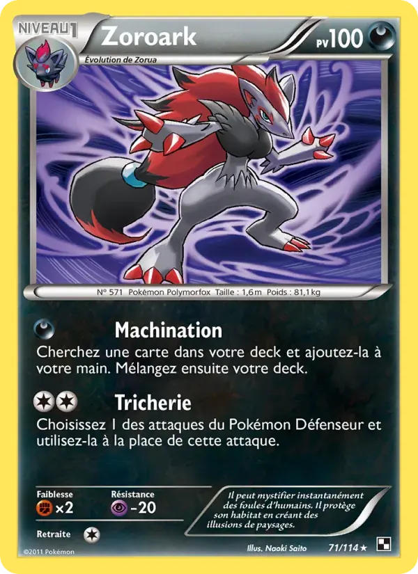 Zoroark — Noir & Blanc 71 French Pokémon card