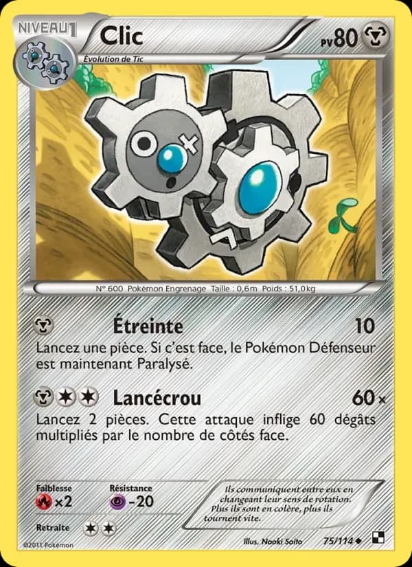 Clic — Noir & Blanc 75 French Pokémon card