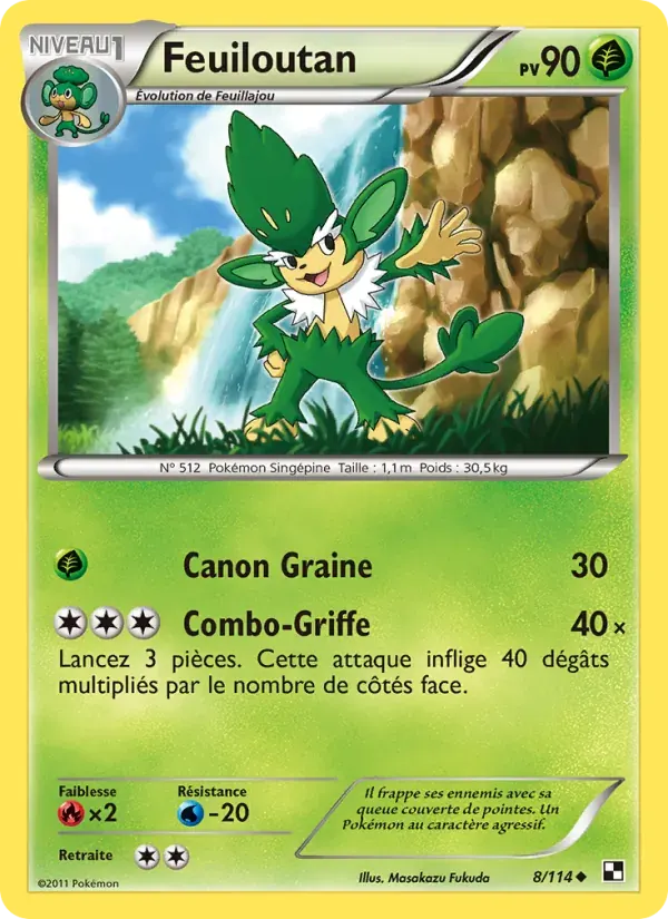 Feuiloutan — Noir & Blanc 8 French Pokémon card