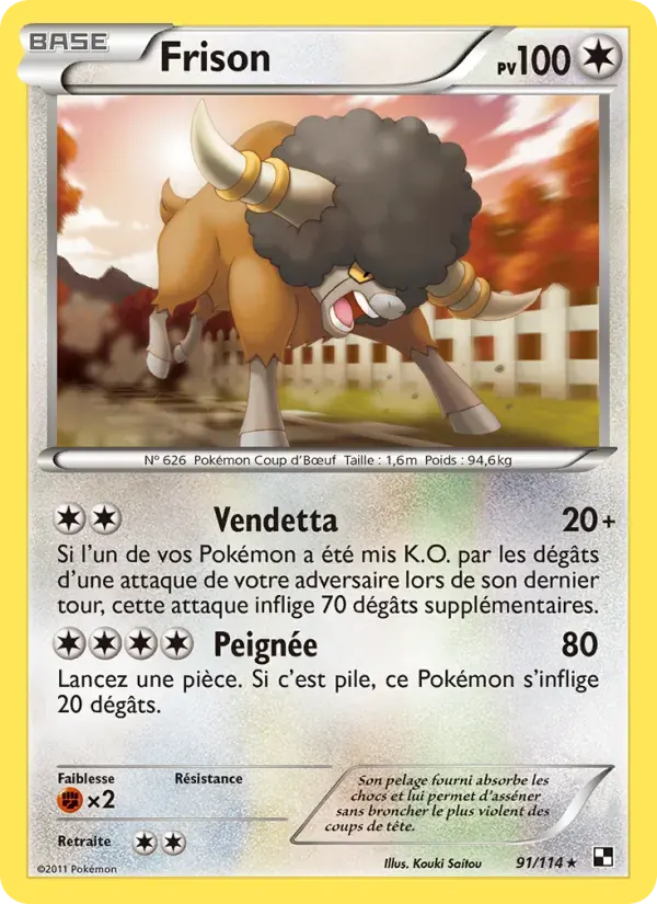 Frison — Noir & Blanc 91 French Pokémon card