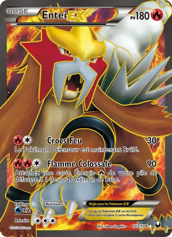 Entei-EX — Explorateurs Obscurs 103 French Pokémon card