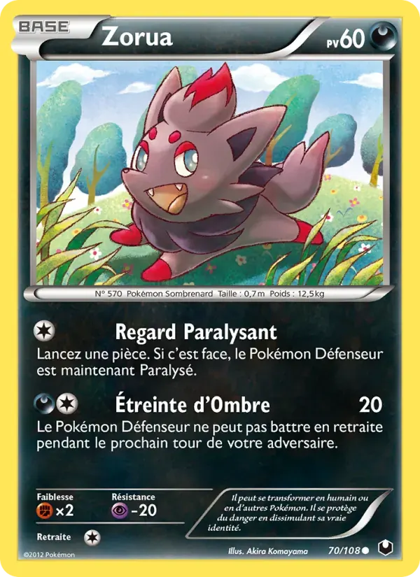 Zorua — Explorateurs Obscurs 70 French Pokémon card