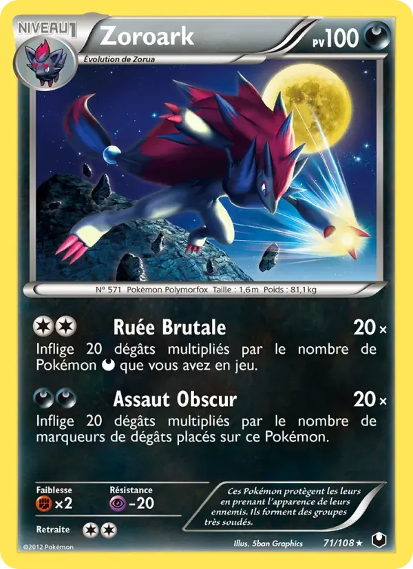Zoroark — Explorateurs Obscurs 71 French Pokémon card