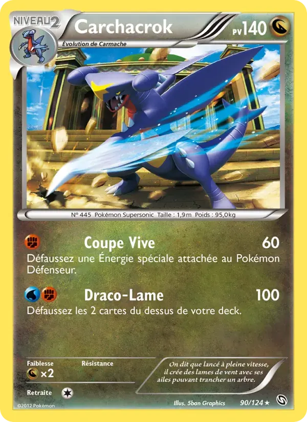 Carchacrok — Dragons Éxaltés 90 French Pokémon card