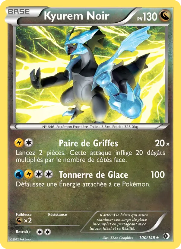 Kyurem Noir — Frontières Franchies 100 French Pokémon card