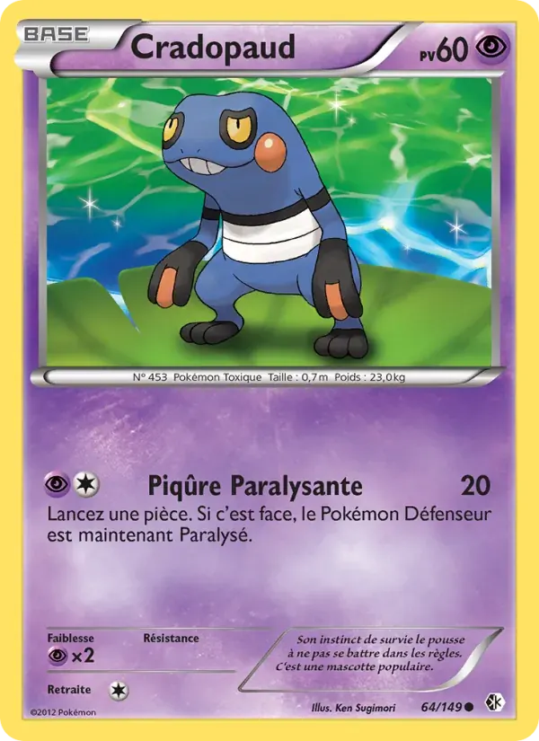 Cradopaud — Frontières Franchies 64 French Pokémon card