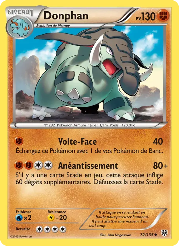 Donphan — Tempète Plasma 72 French Pokémon card