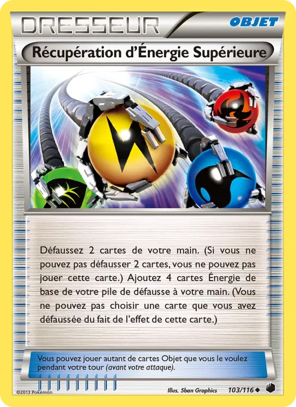 Récupération d’Énergie Supérieure — Glaciation Plasma 103 French Pokémon card
