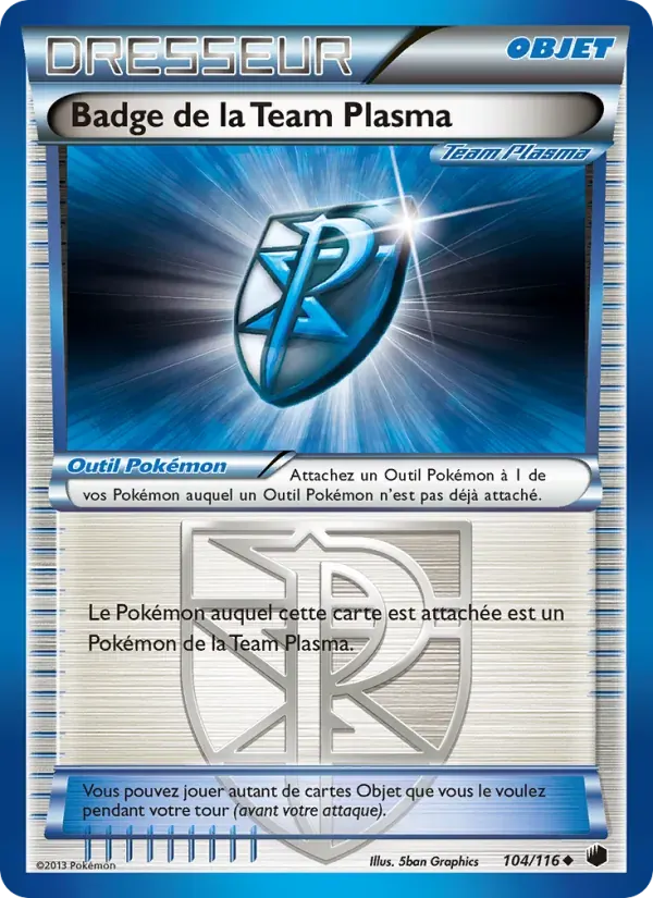 Badge de la Team Plasma — Glaciation Plasma 104 French Pokémon card