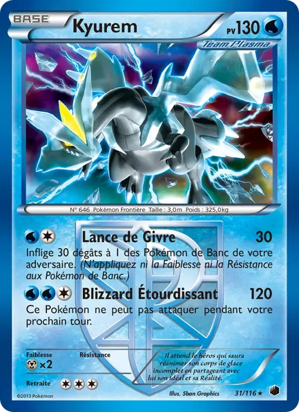 Kyurem — Glaciation Plasma 31 French Pokémon card