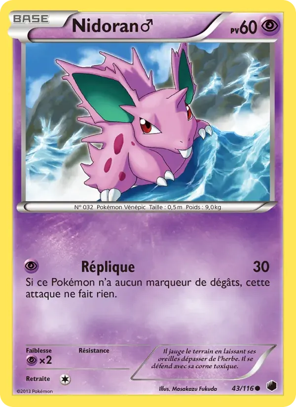 Nidoran♂ — Glaciation Plasma 43 French Pokémon card