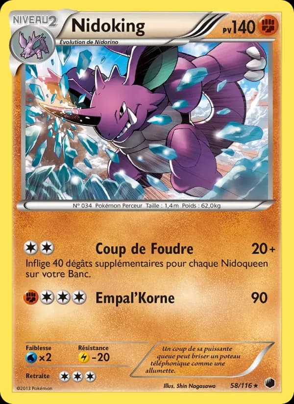 Nidoking — Glaciation Plasma 58 French Pokémon card
