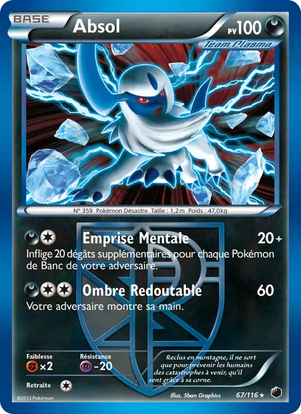 Absol — Glaciation Plasma 67 French Pokémon card