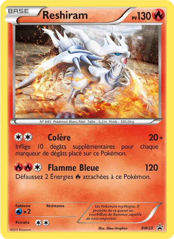 Reshiram — Promo BW BW23 French Pokémon card