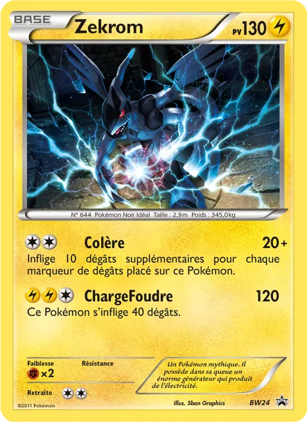 Zekrom — Promo BW BW24 French Pokémon card