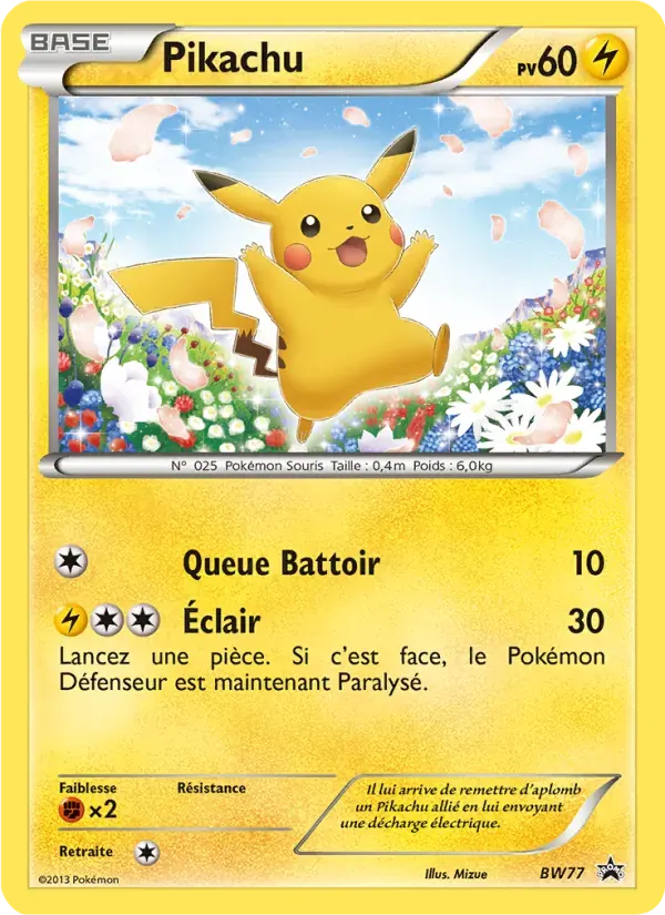 Pikachu — Promo BW BW77 French Pokémon card