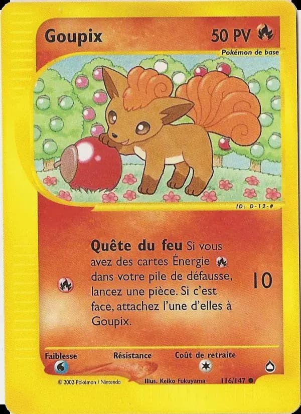 Goupix — Aquapolis 116 French Pokémon card