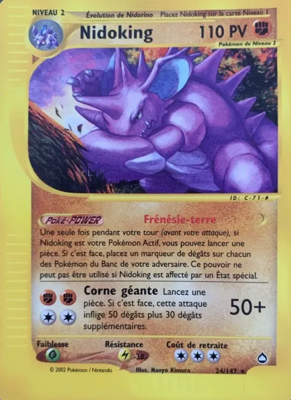 Nidoking — Aquapolis 24 French Pokémon card