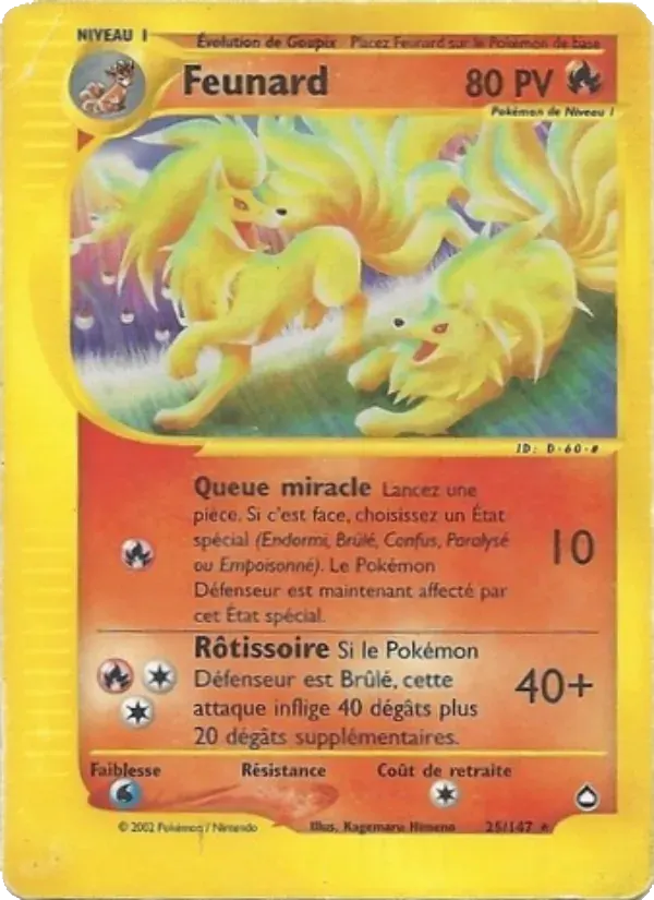 Feunard — Aquapolis 25 French Pokémon card