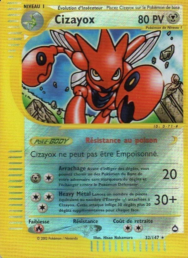 Cizayox — Aquapolis 32 French Pokémon card