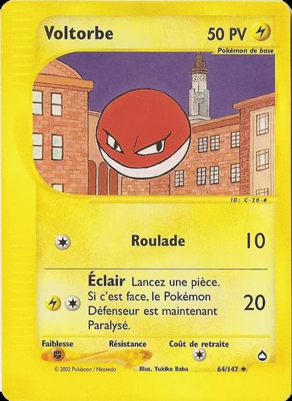 Voltorbe — Aquapolis 64 French Pokémon card