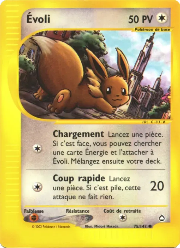 Évoli — Aquapolis 75 French Pokémon card