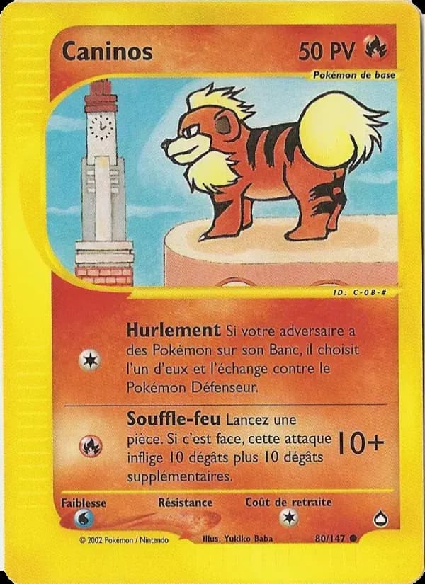 Caninos — Aquapolis 80 French Pokémon card