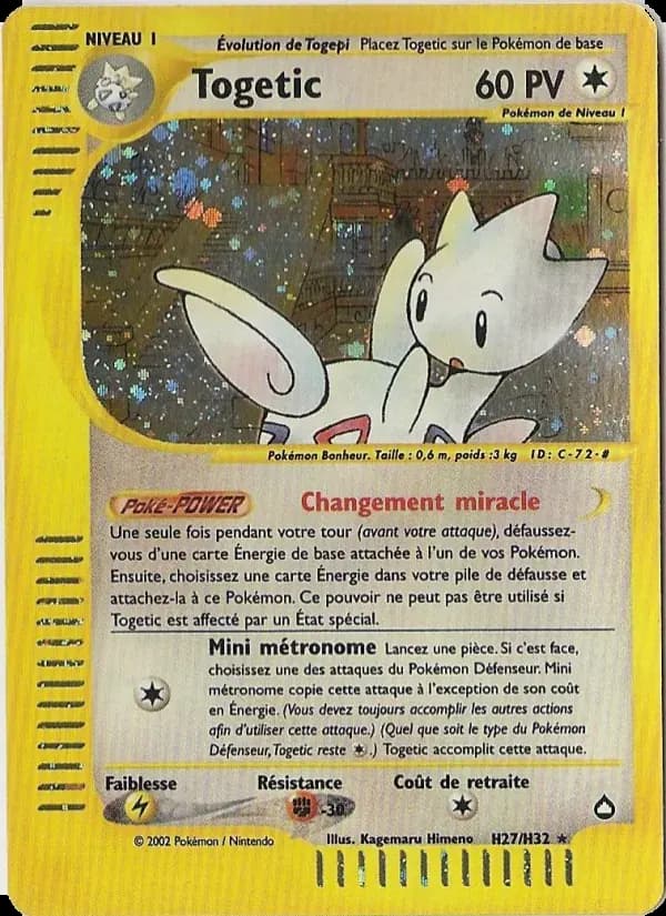 Togetic — Aquapolis H27 French Pokémon card