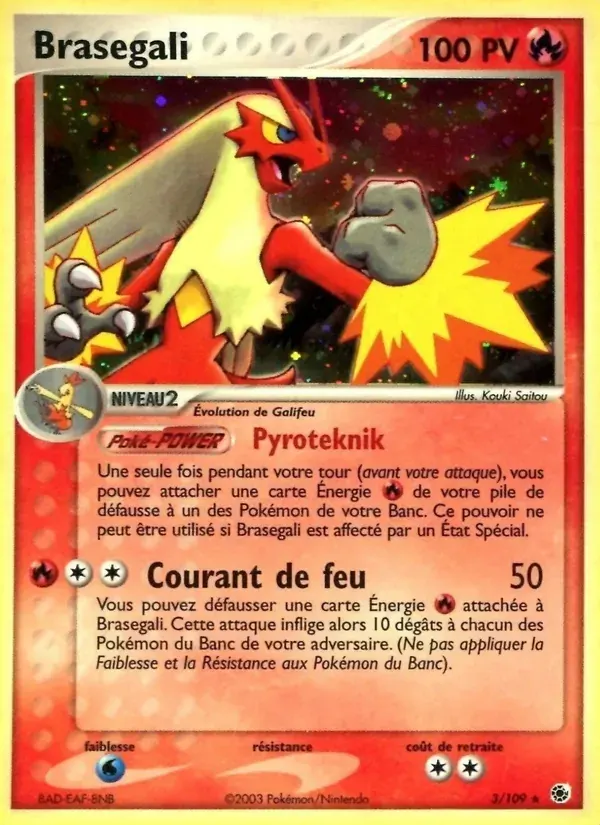 Braségali — EX Rubis & Saphir 3 French Pokémon card