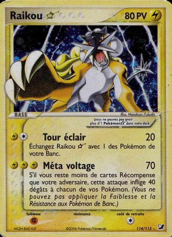 Raikou ☆ — EX Forces Cachées 114 French Pokémon card