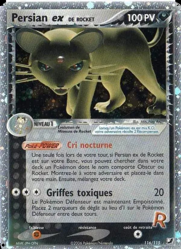 Persian ex de Rocket — EX Forces Cachées 116 French Pokémon card