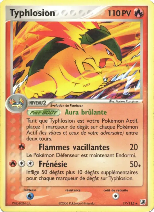 Typhlosion — EX Forces Cachées 17 French Pokémon card