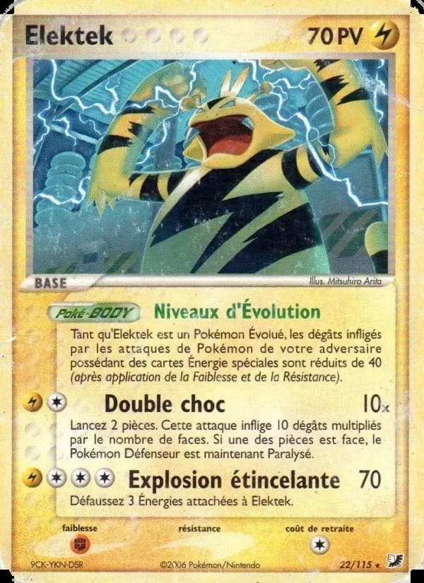 Elektek — EX Forces Cachées 22 French Pokémon card