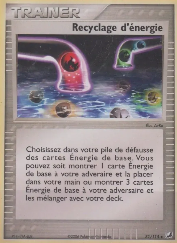 Recyclage d'énergie — EX Forces Cachées 81 French Pokémon card