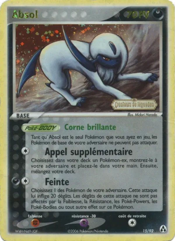 Absol — EX Créateurs de légendes 15 French Pokémon card