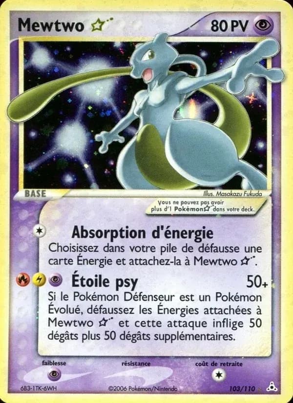Mewtwo ☆ — EX Fantômes Holon 103 French Pokémon card