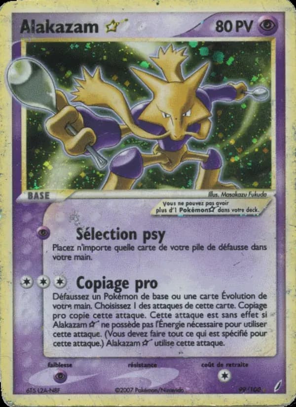 Alakazam ☆ — EX Gardiens de Cristal 99 French Pokémon card